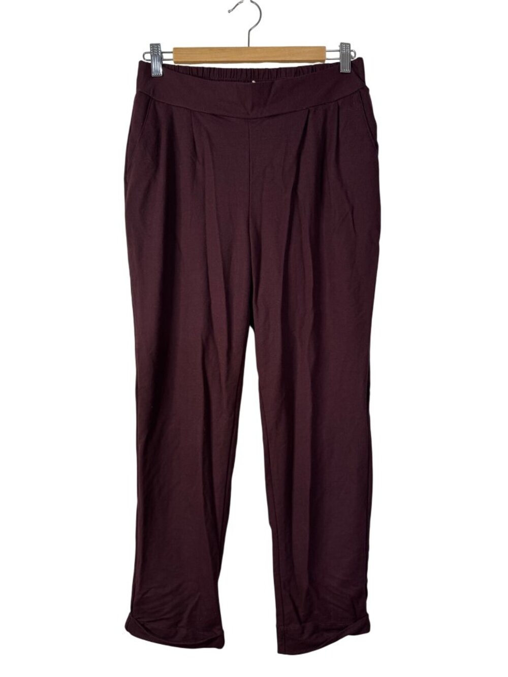 Indigo Rein 9 Burgundy Pants Rayon Blend Elastic Waist Relaxed Retro Minimalist